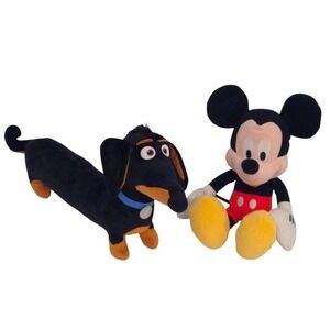 Mickey Mouse & Ty Buddy Secret Life of Pets Dachshund Dog Plush Stuffed Toys